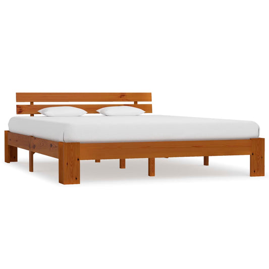 Estrutura de cama 180x200 cm pinho maciço castanho mel