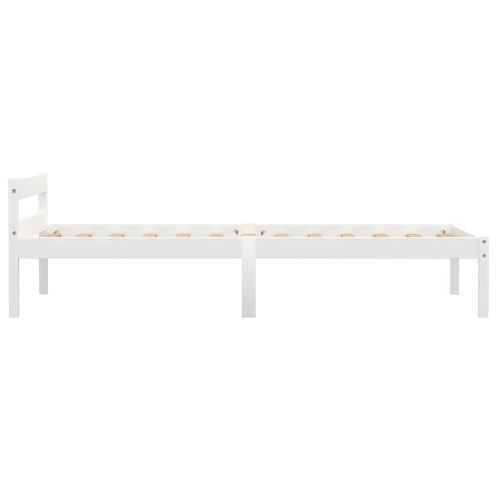 Estrutura de cama 90x200 cm madeira pinho maciço branco