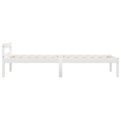 Estrutura de cama 90x200 cm madeira pinho maciço branco