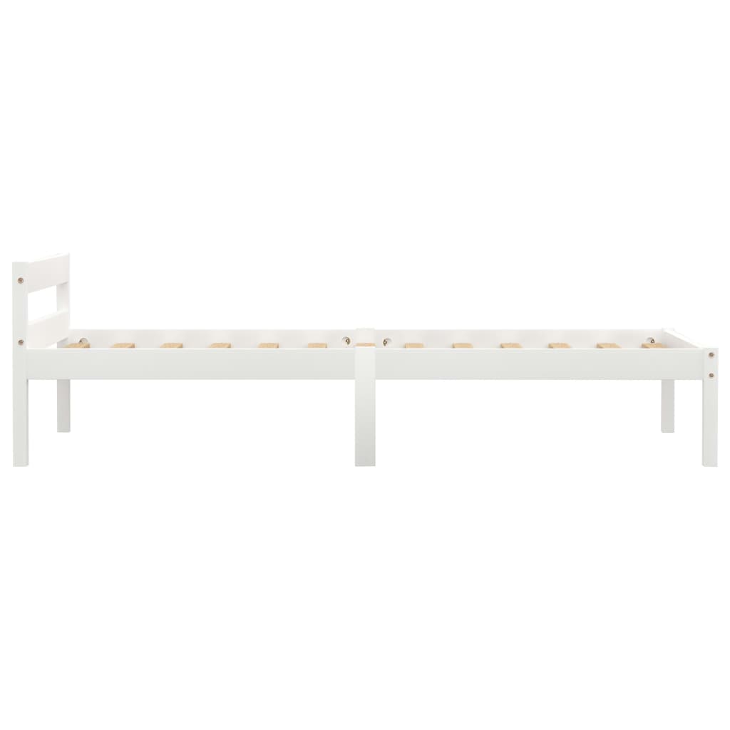 Estrutura de cama 100x200 cm madeira pinho maciço branco