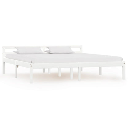 Estrutura de cama 160x200 cm madeira pinho maciço branco