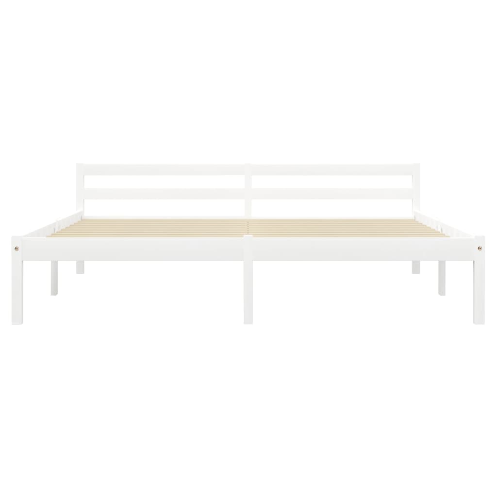 Estrutura de cama 160x200 cm madeira pinho maciço branco