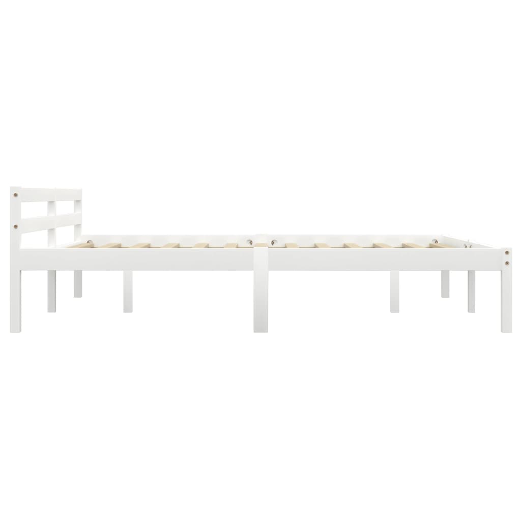 Estrutura de cama 160x200 cm madeira pinho maciço branco