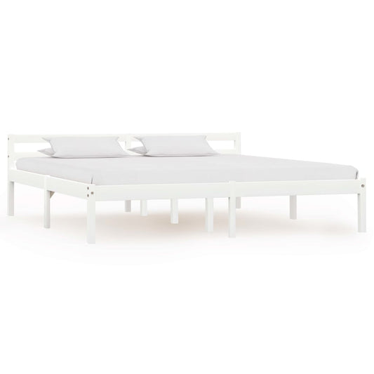 Estrutura de cama 180x200 cm pinho maciço branco