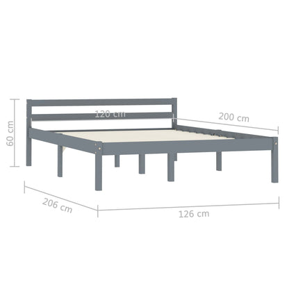 Estrutura de cama 120x200 cm madeira pinho maciço cinzento