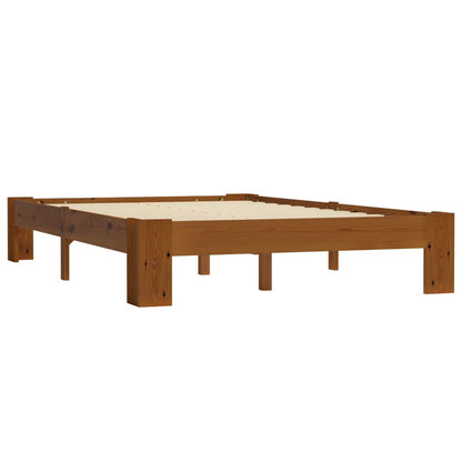 Estrutura de cama 120x200 cm pinho maciço castanho-claro