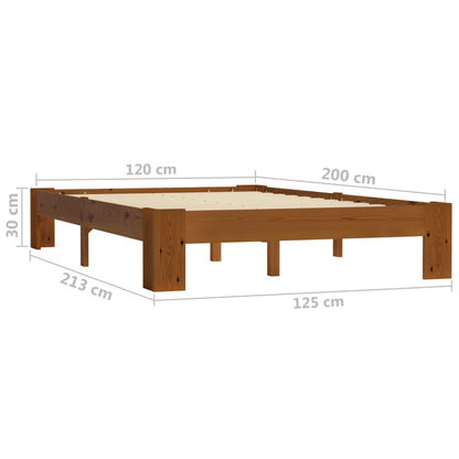 Estrutura de cama 120x200 cm pinho maciço castanho-claro