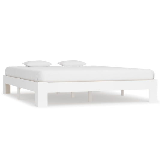 Estrutura de cama 160x200 cm pinho maciço branco