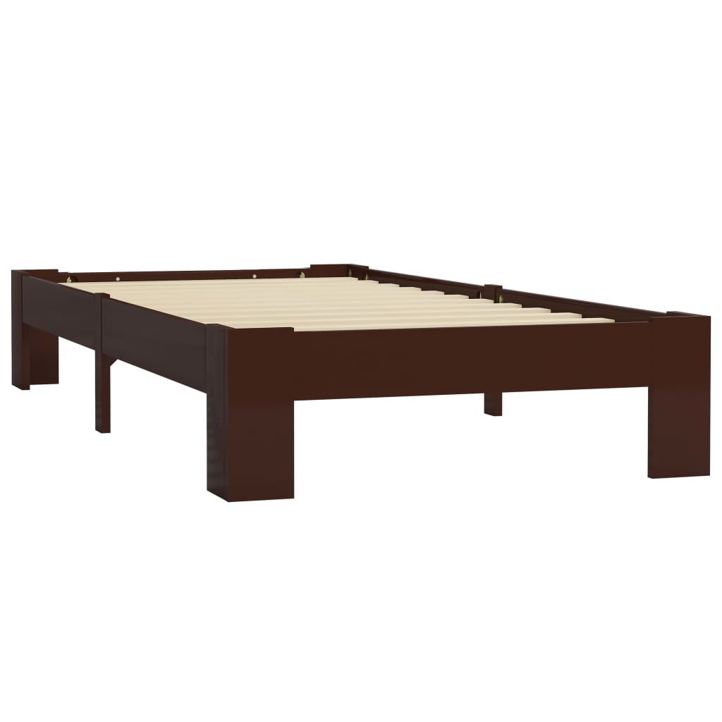 Estrutura de cama 90x200 cm pinho maciço castanho-escuro