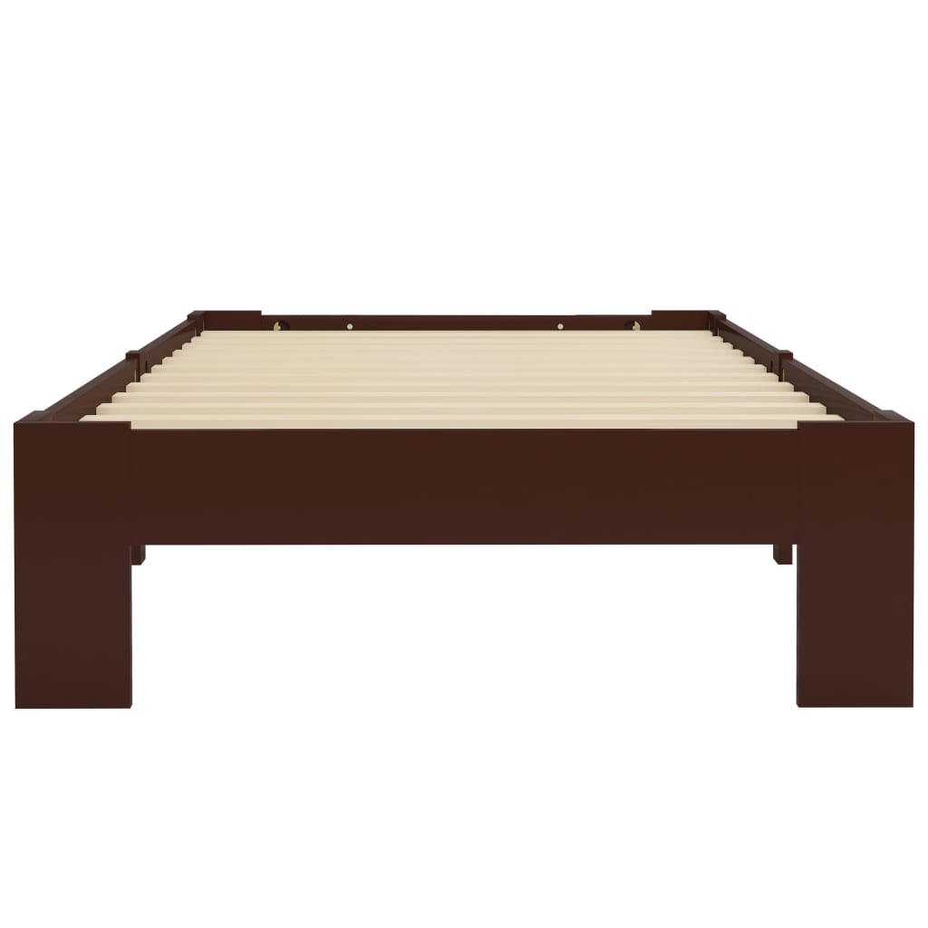 Estrutura de cama 90x200 cm pinho maciço castanho-escuro