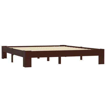 Estrutura de cama 160x200 cm pinho maciço castanho-escuro