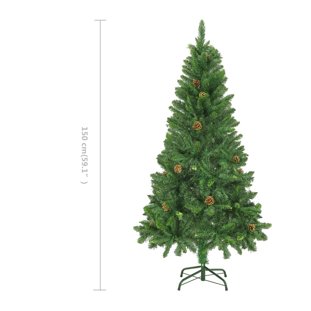 Árvore de Natal artificial com pinhas 150 cm verde