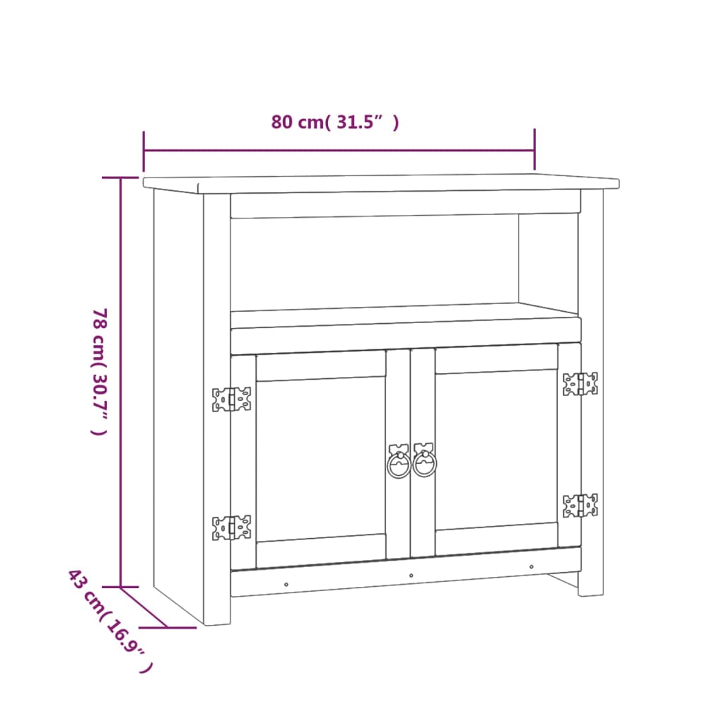 Móvel de TV Corona pinho mexicano 80x43x78 cm branco