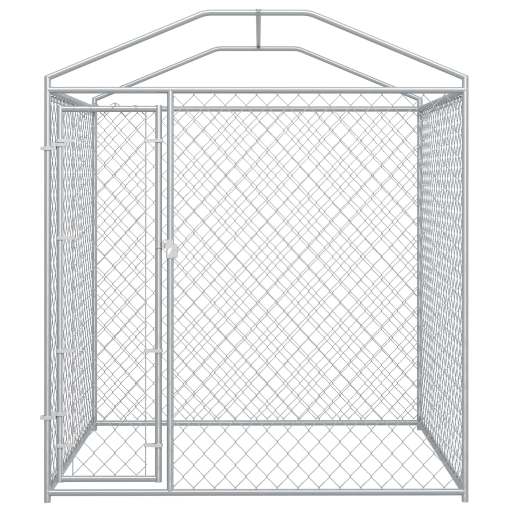 Canil de exterior com toldo 193x193x225 cm