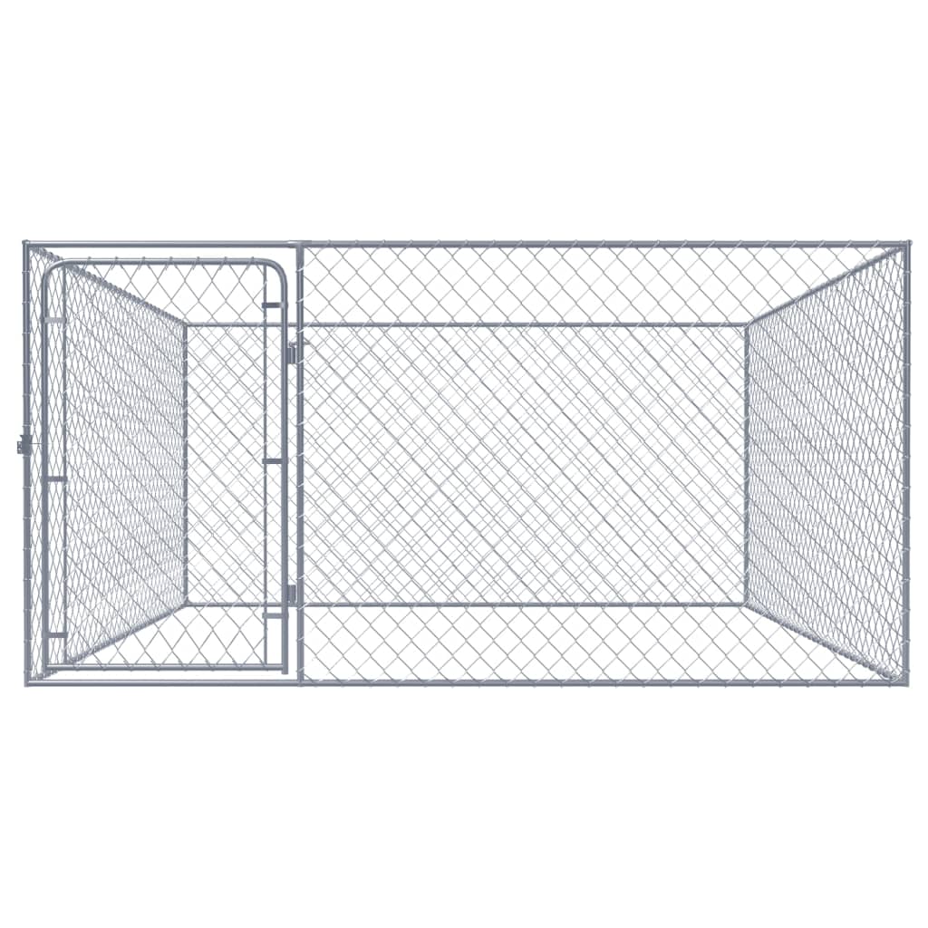 Canil de exterior em aço galvanizado 2x2x1 m