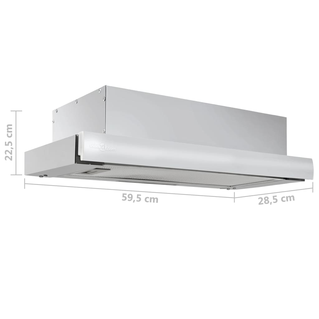 Exaustor Embutido Fino com Luz LED em Inox e Aluminio - 480 m³/h - Design Moderno