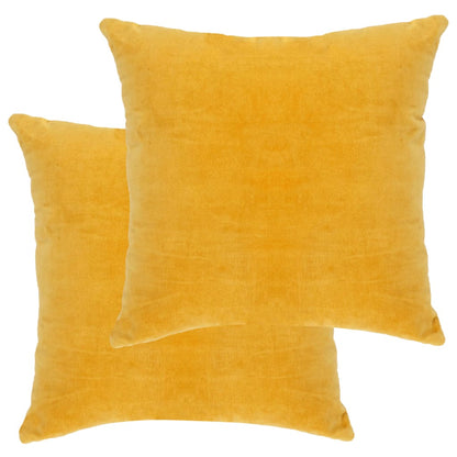 Almofadões veludo de algodão 2 pcs 45x45 cm amarelo