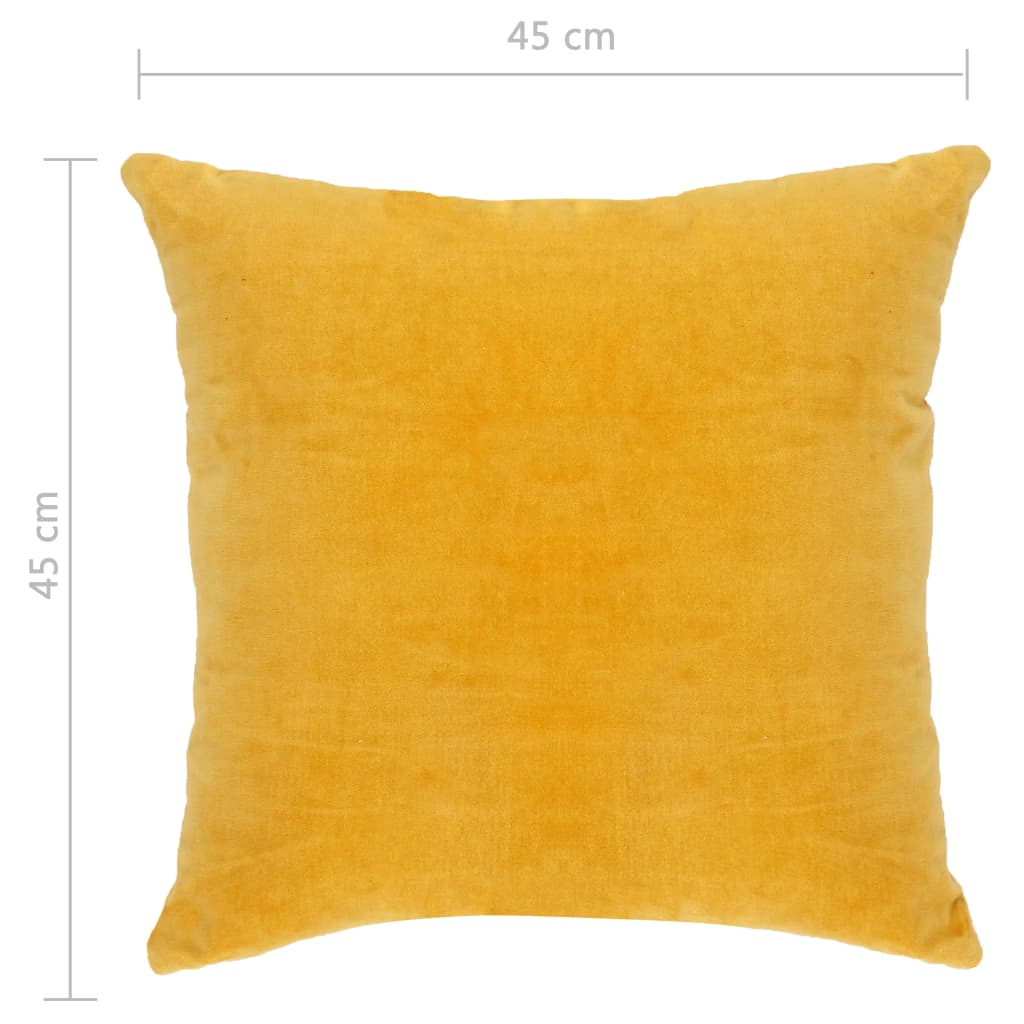 Almofadões veludo de algodão 2 pcs 45x45 cm amarelo