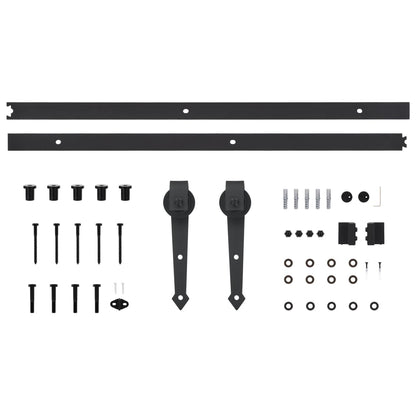 Kit de ferragens para porta deslizante SKIEN 200 cm aço preto