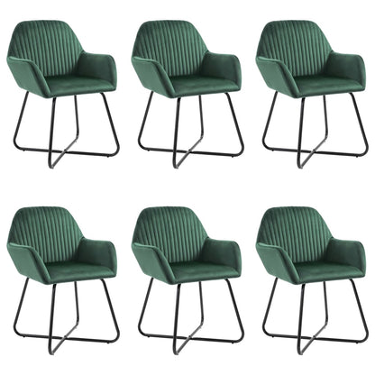 Cadeiras de jantar 6 pcs veludo verde