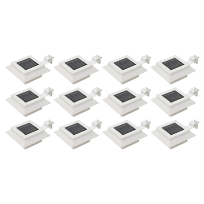 Candeeiro de exterior solar LED 12 pcs branco quadrado 12 cm