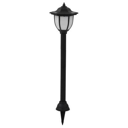 Candeeiro solar LED de exterior 6 pcs preto