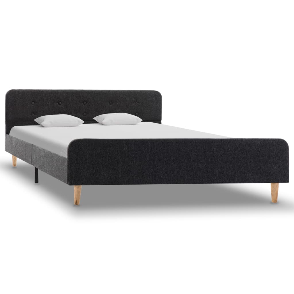 Estrutura de cama 160x200 cm serapilheira cinzento-escuro