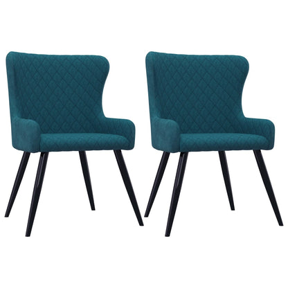 Cadeiras de jantar 2 pcs veludo azul