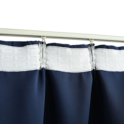 Cortinas blackout com ganchos 2 pcs 140x225 cm azul