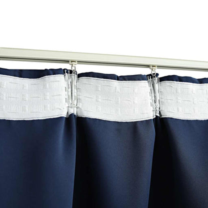 Cortinas blackout com ganchos 2 pcs 140x245 cm azul