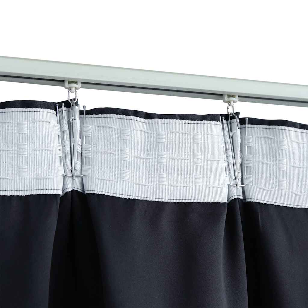 Cortinas blackout com ganchos 2 pcs 140x225 cm antracite