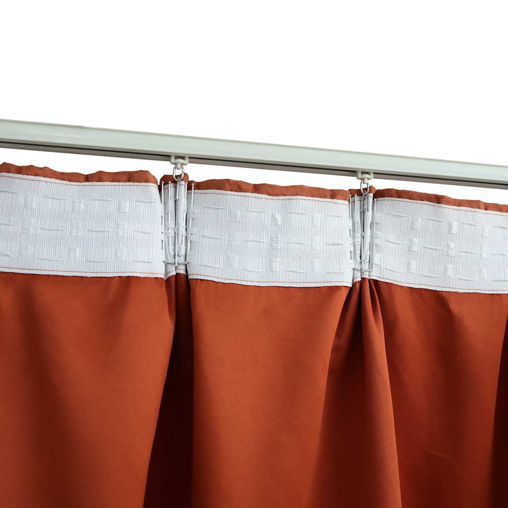 Cortinas blackout com ganchos 2 pcs 140x225 cm ferrugem