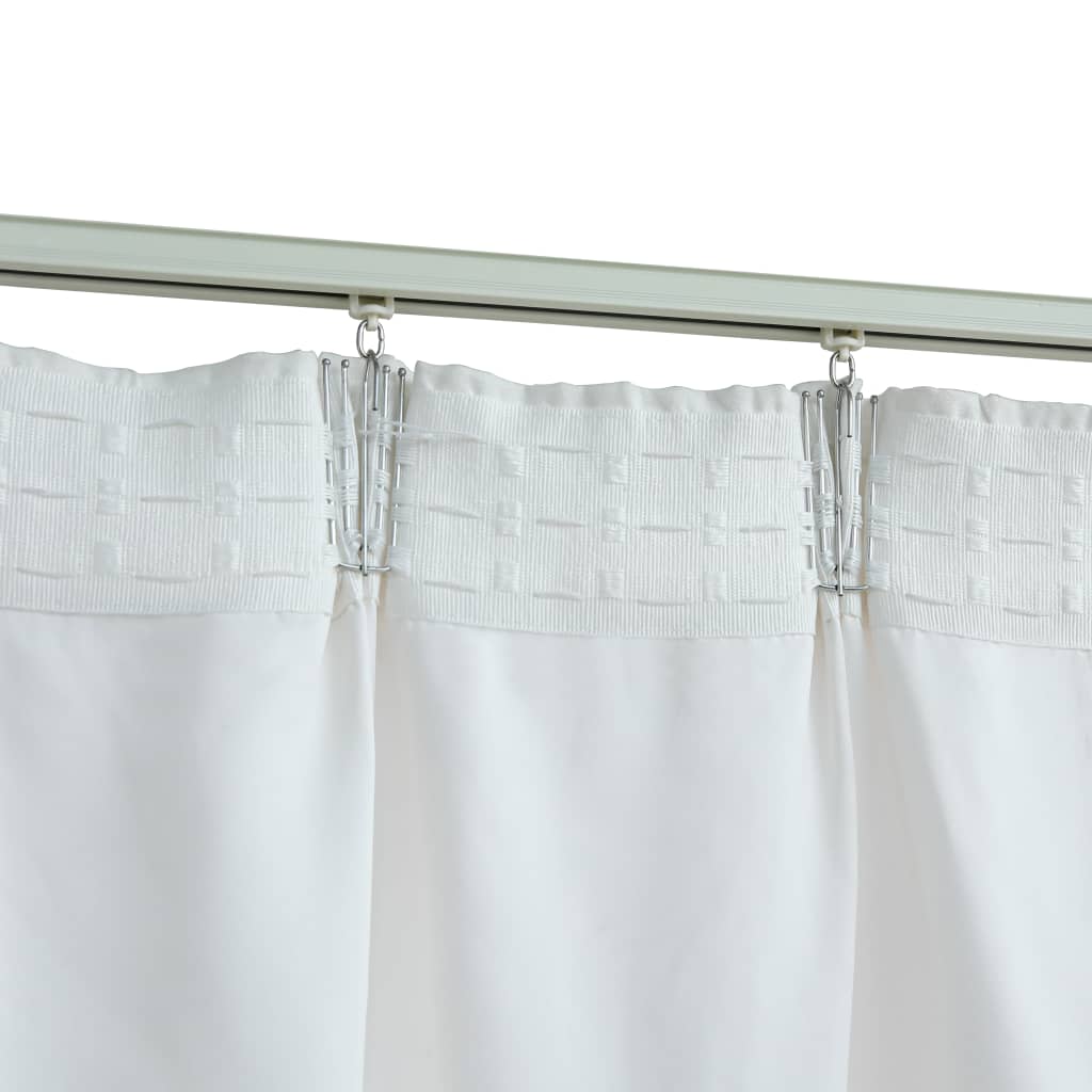 Cortinas blackout com ganchos 2 pcs 140x225 cm branco sujo