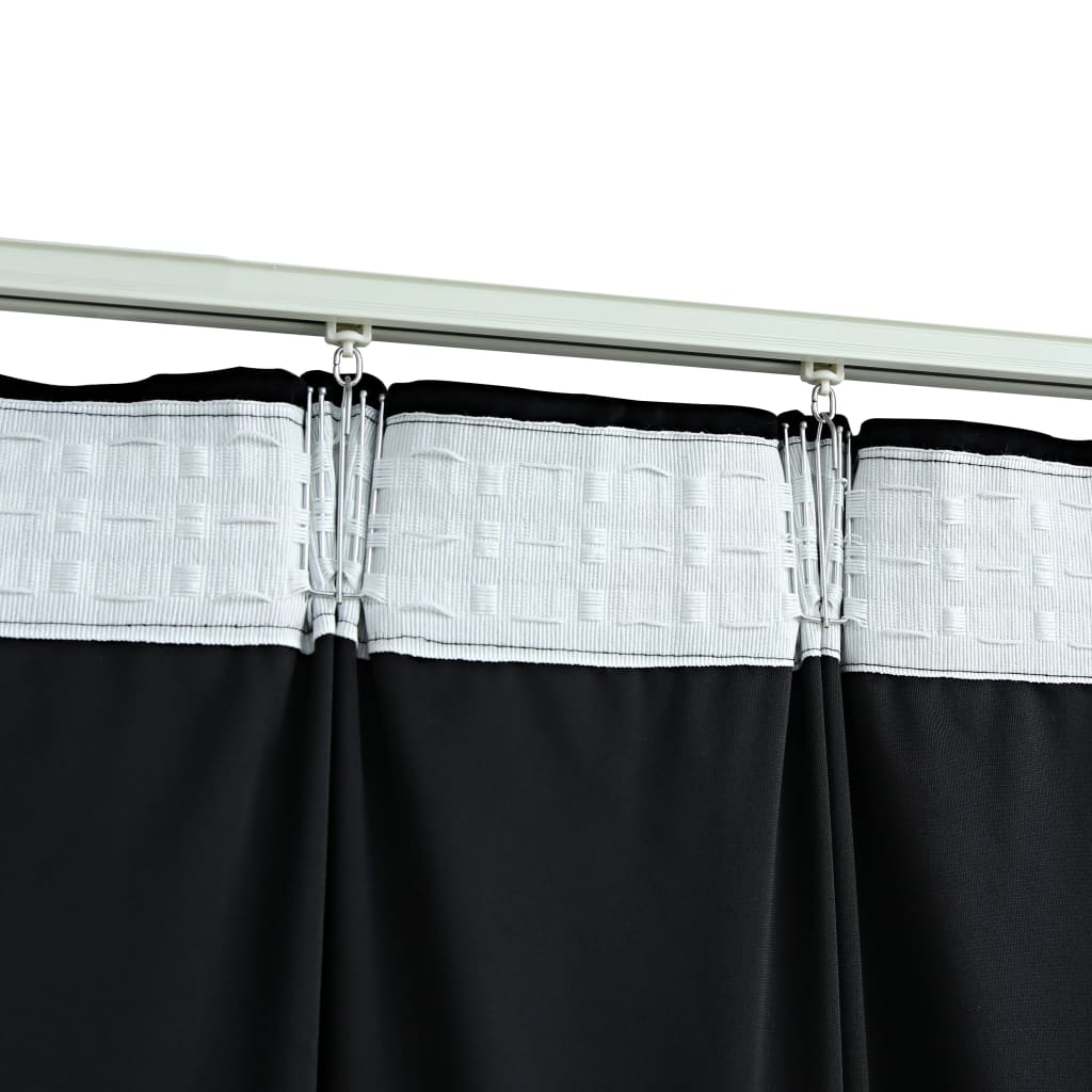 Cortinas blackout com ganchos 2 pcs 140x175 cm veludo preto