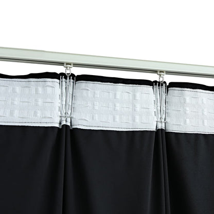 Cortinas blackout com ganchos 2 pcs 140x175 cm veludo preto