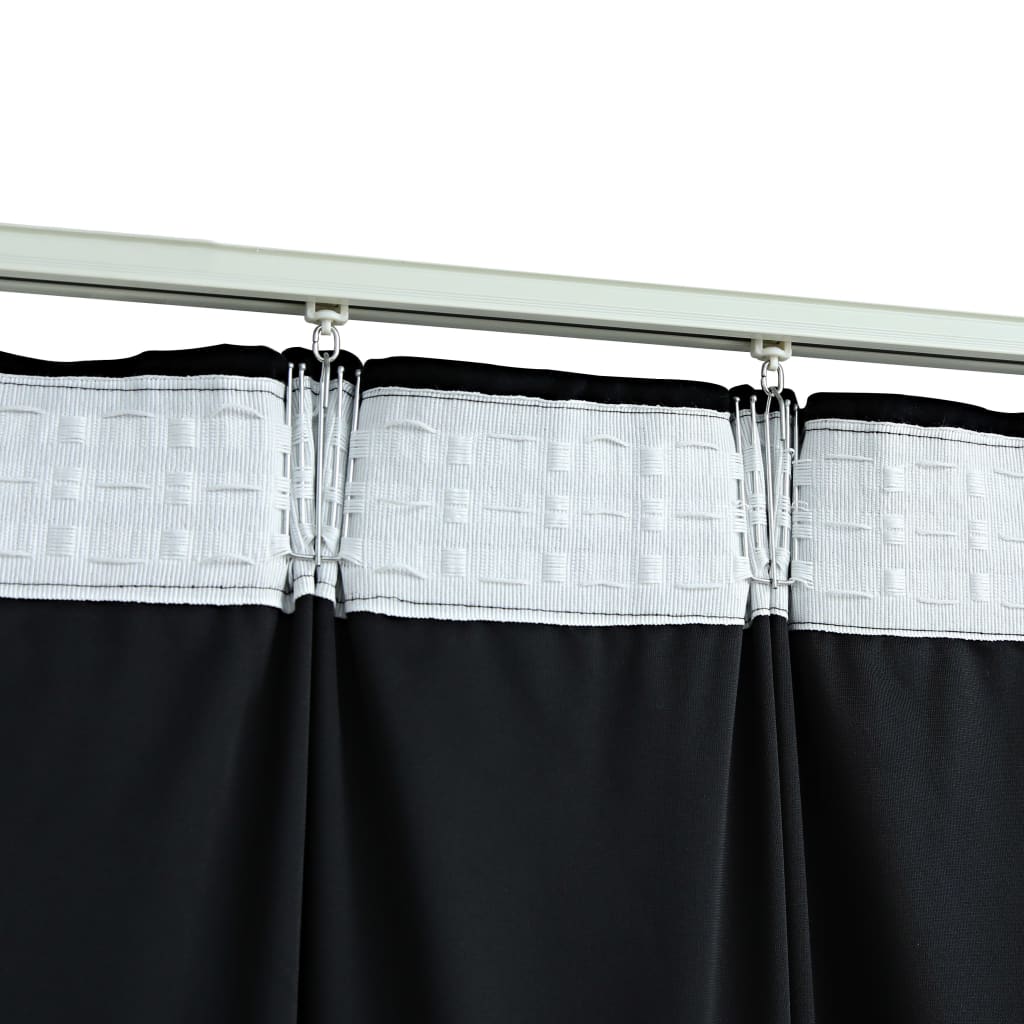 Cortinas blackout com ganchos 2 pcs 140x225 cm veludo preto