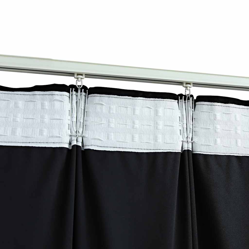 Cortinas blackout com ganchos 2 pcs 140x245 cm veludo preto