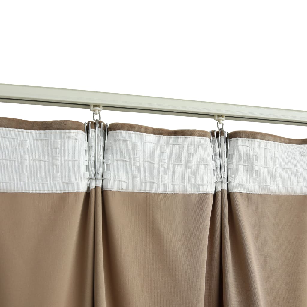 Cortinas blackout com ganchos 2 pcs 140x175 cm veludo bege