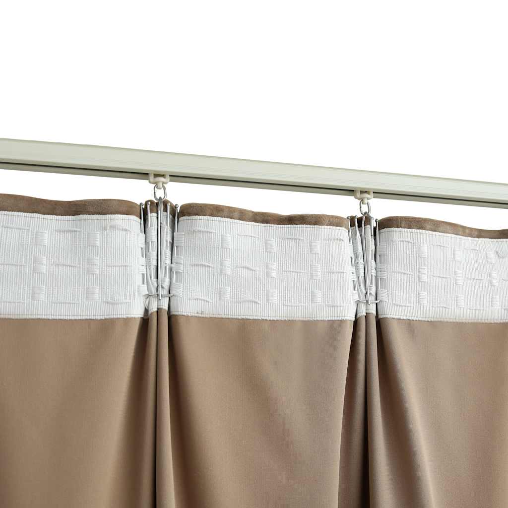 Cortinas blackout com ganchos 2 pcs 140x225 cm veludo bege