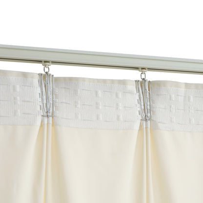 Cortinas blackout com ganchos 2 pcs 140x175 cm veludo cor creme