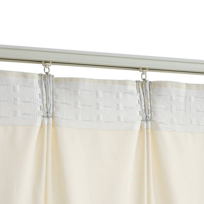 Cortinas blackout com ganchos 2 pcs 140x225 cm veludo cor creme