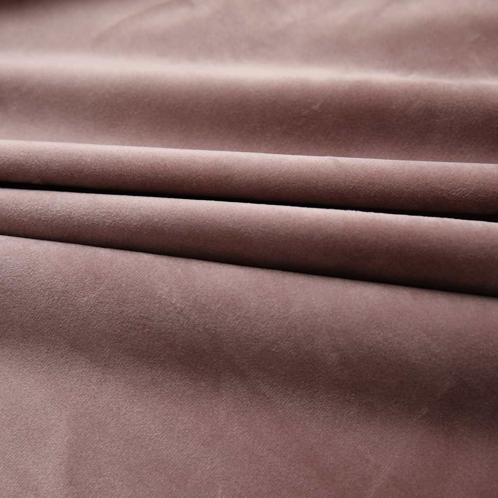 Cortinas blackout c/ ganchos 2 pcs 140x175cm veludo rosa antigo