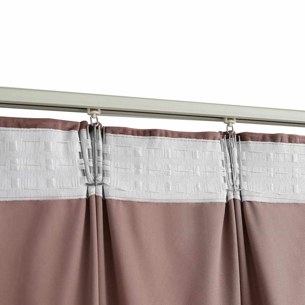 Cortinas blackout c/ ganchos 2 pcs 140x175cm veludo rosa antigo