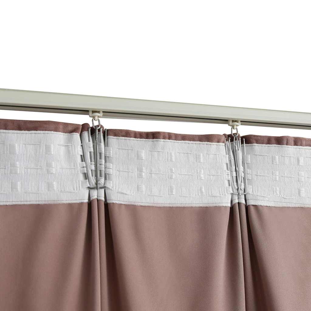 Cortinas blackout c/ ganchos 2 pcs 140x245cm veludo rosa antigo