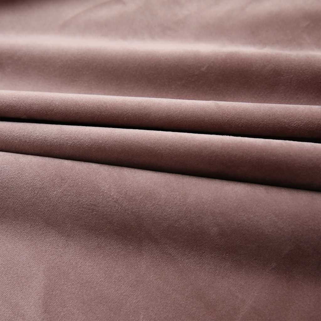 Cortina blackout com ganchos 290x245 cm veludo rosa antigo