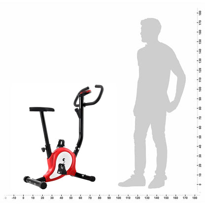 Bicicleta estática com resistência por cinta vermelho