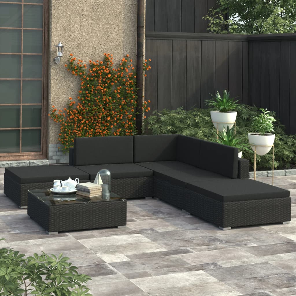 Conjunto Lounge Lubish de Jardim em Vime - Sofá e Mesa de Centro - Design Moderno