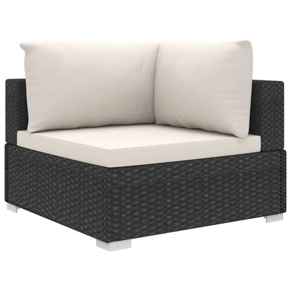 Conjunto Lounge Imagine de Jardim em Vime Preto - Sofá e Mesa de Centro - Design Moderno