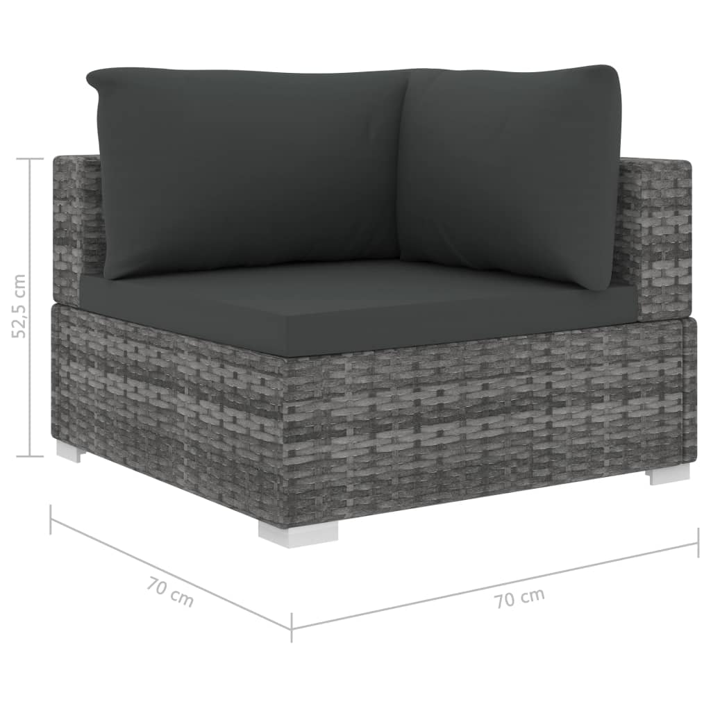 Conjunto Lounge Imagine de Jardim em Vime Cinzento - Sofá e Mesa de Centro - Design Moderno