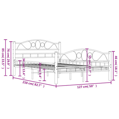 Estrutura de cama 120x200 cm aço preto